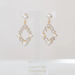 Mini Delia Earrings crystal Pearl Gold