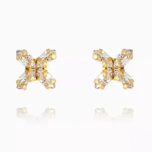 Crystal Mini Star Earrings Gold Crystal
