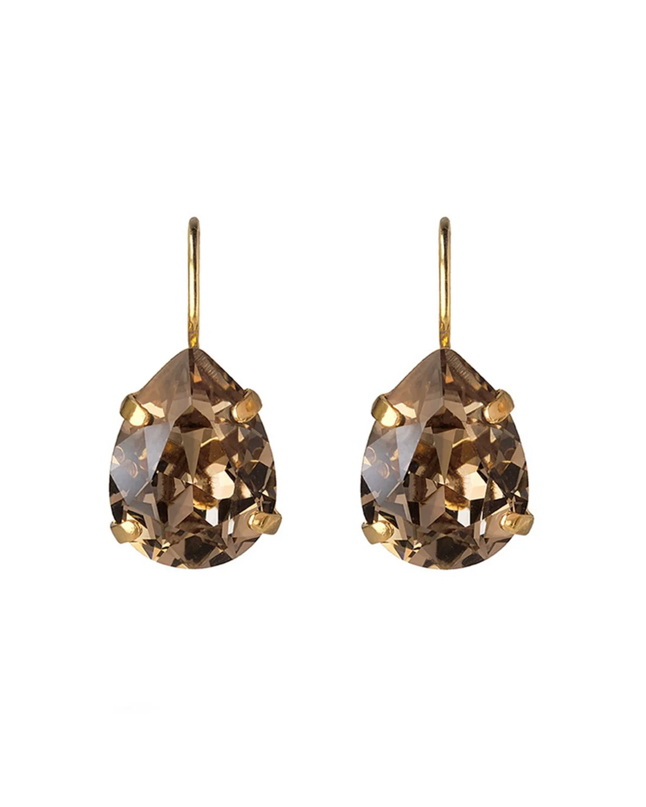 Mini Drop Clasp Earrings Light Smoked Topaz