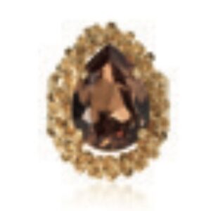 Classic Gemma Ring / Rec Light Smoked Topaz Gold