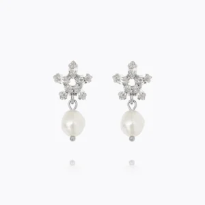 Emmy Earrings, Pearl/Crystal Rhodium