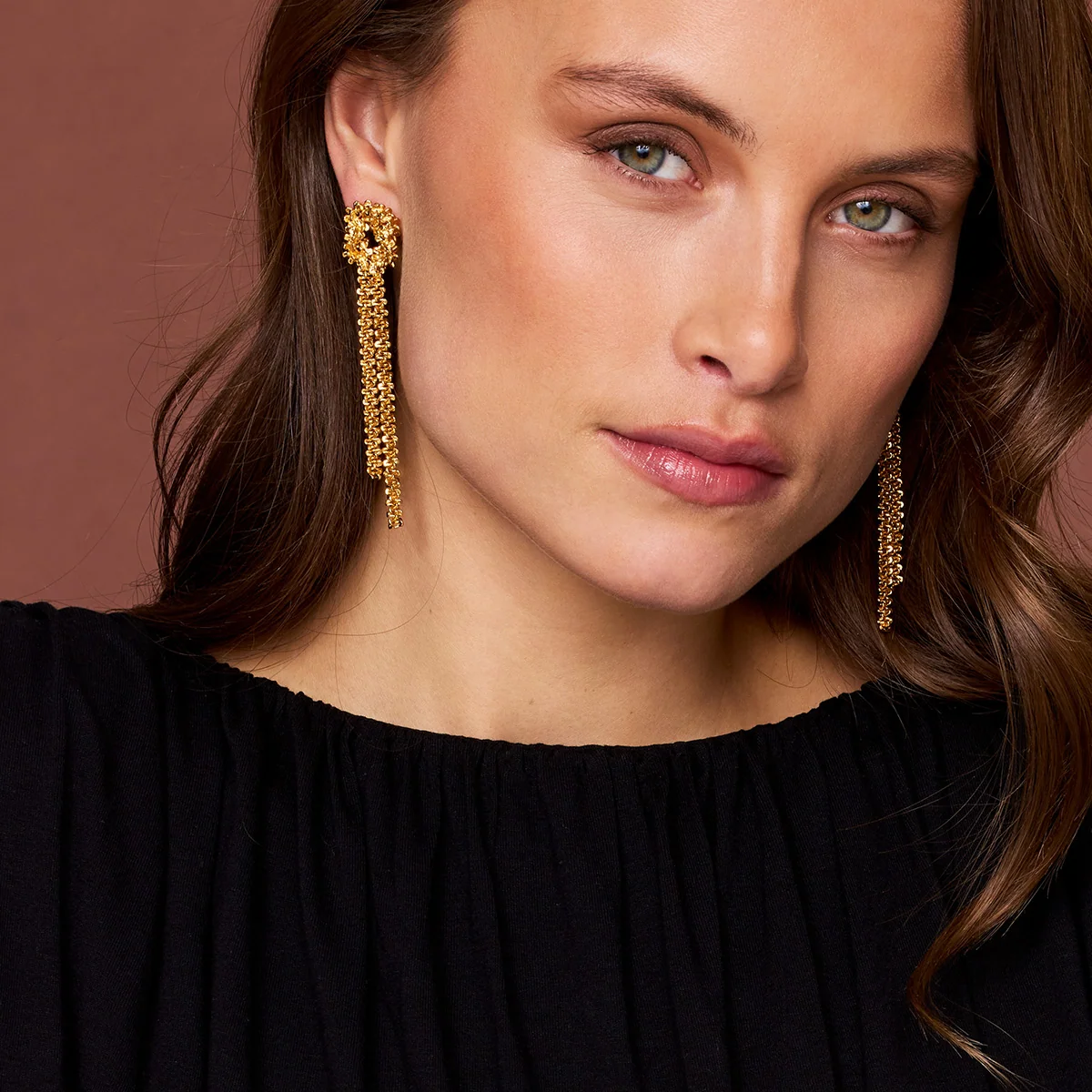 Gemma Statement Earrings Gold - Bilde 3