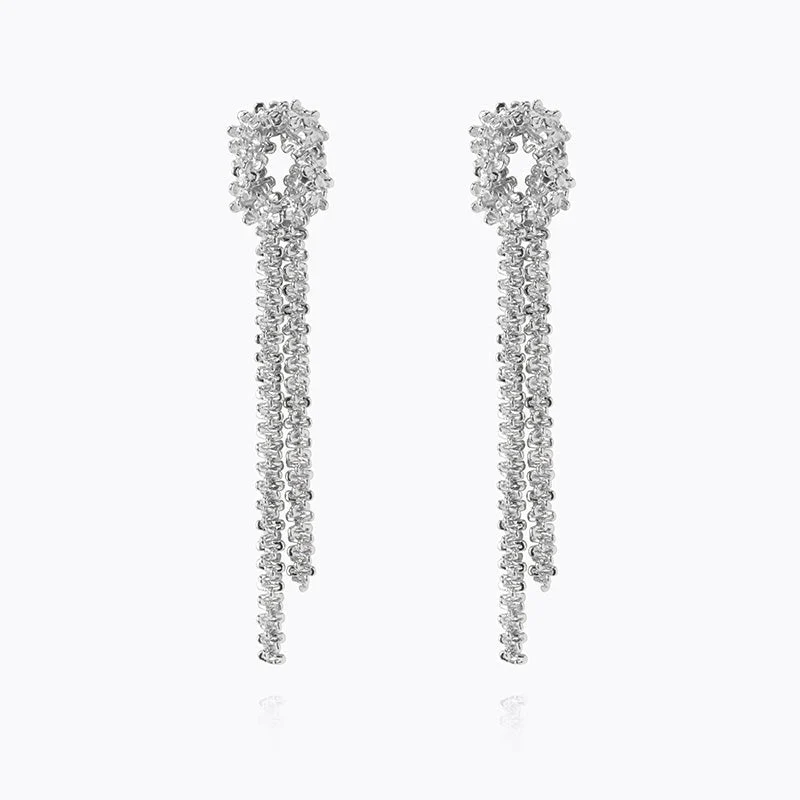 Gemma Statement Earrings Rhodium