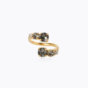 Halo Crystal/ Black Diamond Ring