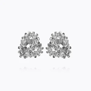 Mini Gemma Rhodium Earrings