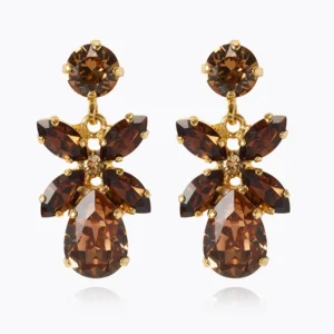 Mini Dione Earrings Gold Rec Topaz Combo