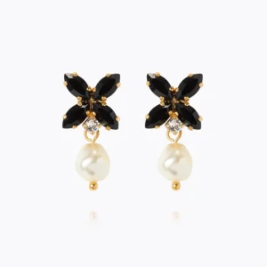 Star Pearl Jet Earrings