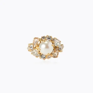 Molly Ring Pearl/Crystal Gold